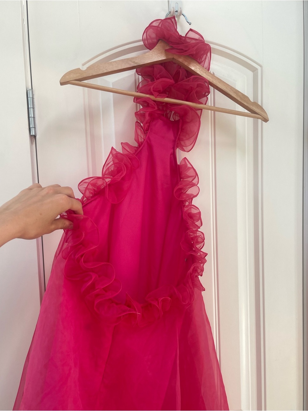 Lovers + Friends Vibrant Hot Pink Ruffle Halter Dress - Picture 4 of 6